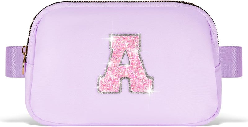 Uygafly Christmas Gift for Teen Girls Kids Daughter Her - Birthday Gifts for 3 4 5 6 7 8 9 10 11 12 13 Year Old Girls,Fanny Pack Crossbody Bag Purse Belt Bag Cute Trendy Stuff | Lavender,Initial A - Image 1